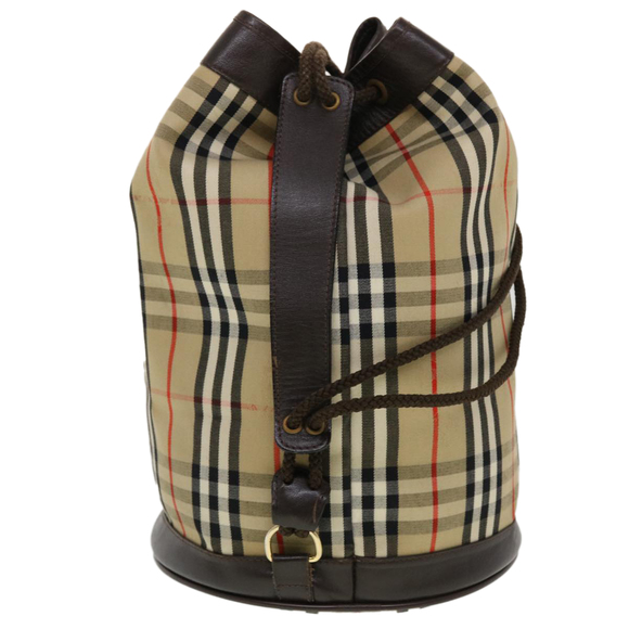 BURBERRYSs Nova Check Shoulder Bag Nylon Leather Beige Auth 44757 - Picture 2 of 16